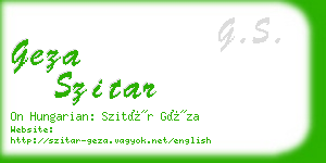 geza szitar business card